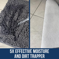Grey Quick-Dry Chenille Bath Mat