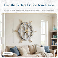 White Wooden Ship Wheel