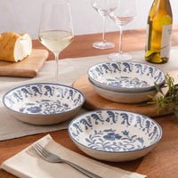 Iris Blue Pasta Bowls (Set of 4)