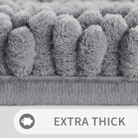 Plush Grey Chenille Bath Mat (Set of 2)