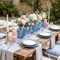 Blue Glass Bud Vases (Set of 12)