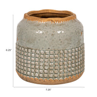 Grey Hobnail Terracotta Vase