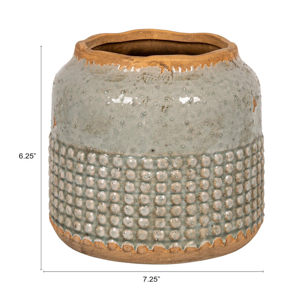 Grey Hobnail Terracotta Vase