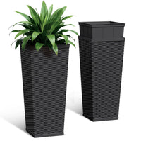 Tall Black Planters (Set of 2)