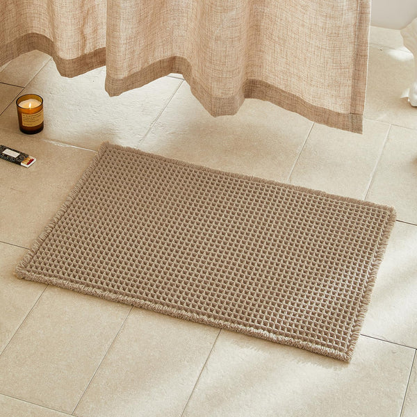 Khaki Waffle Bath Mat