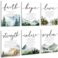 Faith Hope Love Wall Panels (Set of 6)