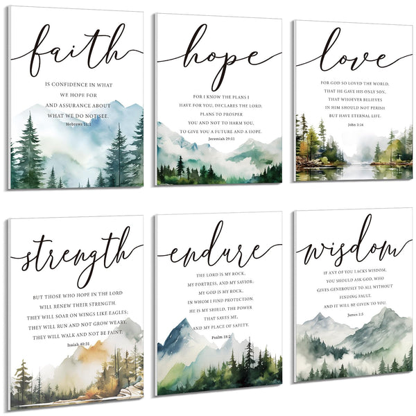 Faith Hope Love Wall Panels (Set of 6)