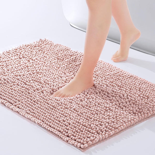 Dusty Pink Chenille Bath Mat