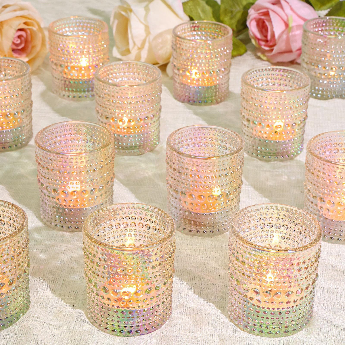 Iridescent Glass Votives (Set of 24)
