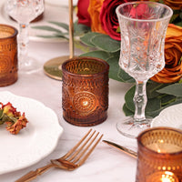 Amber Glass Votives (Set of 24)