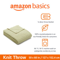 Sage Green Cable Knit Throw