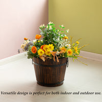 Wooden Whiskey Barrel Planter