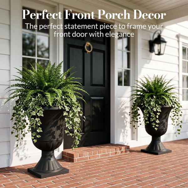 Black Urn Planters (Set of 2)