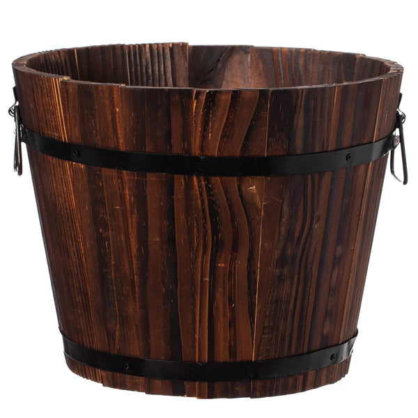 Wooden Whiskey Barrel Planter