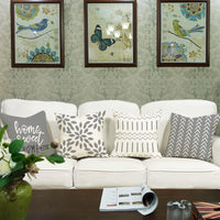 Gray Geometric Pillow Cover (Set of 4)