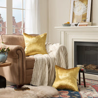 Gold Velvet Throw Pillow Cover (Set of 2)