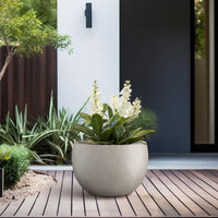 Weathered Concrete Bowl Planter
