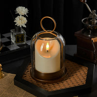 Brass Hurricane Candle Holders (Set of 2)