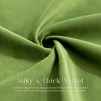 Green Velvet Throw Pillow Cover (Set of 2)