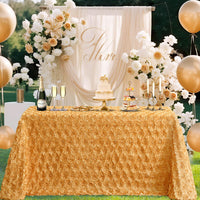 Gold Rosette Satin Tablecloth