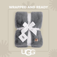 Blue Grey Faux Fur Throw