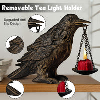 Gothic Raven Tealight Holders (Set of 2)
