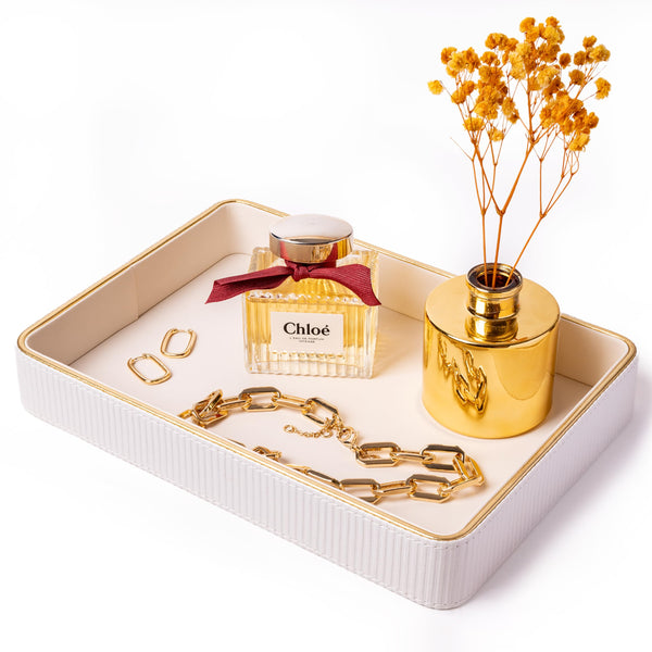 White Vanity Perfume Tray