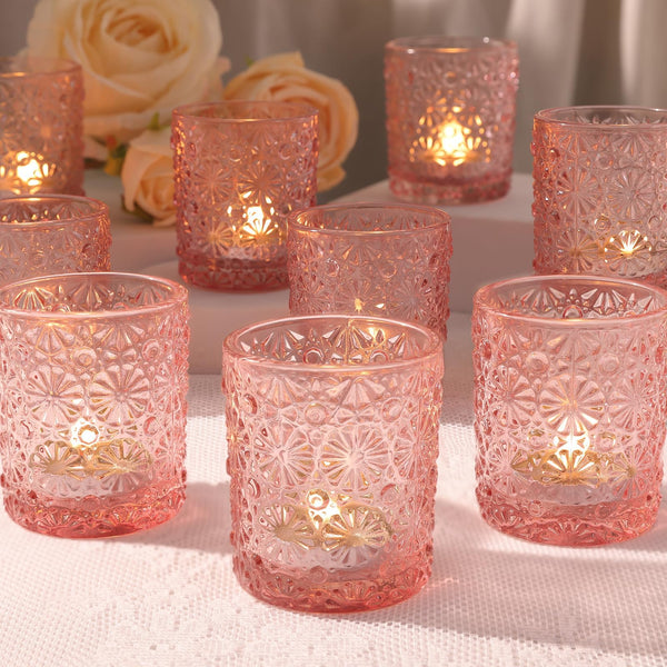 Pink Votive Candle Holders (Set of 12)