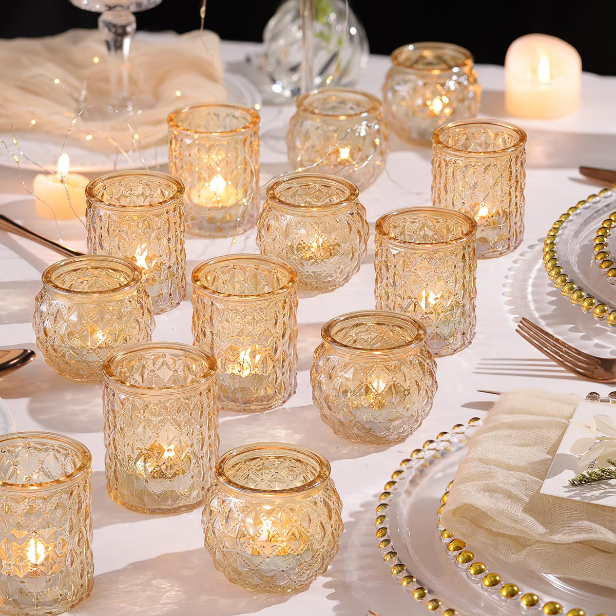 Gold Glass Votive Holders