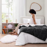 Charcoal Grey Fleece Throw