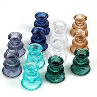 Blue & Green Taper Candle Holders (Set of 12)