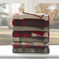 Red Quilted Throw Blanket