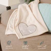 Beige Plush Throw Blanket