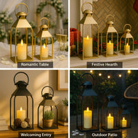 Black Metal Lanterns (Set of 3)