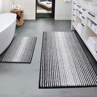 Black Chenille Bath Mat (Set of 2)