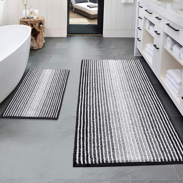 Black Chenille Bath Mat (Set of 2)