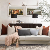 Beige Chenille Throw Pillow Cover (Set of 2)
