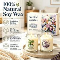 White Glass Soy Candles (Set of 6)