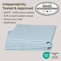 Sky Blue Sateen Pillowcases (Set of 2)
