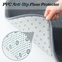 Grey Velvet Bath Rug (Set of 3)