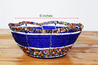 Yellow Beaded Wire Bowl
