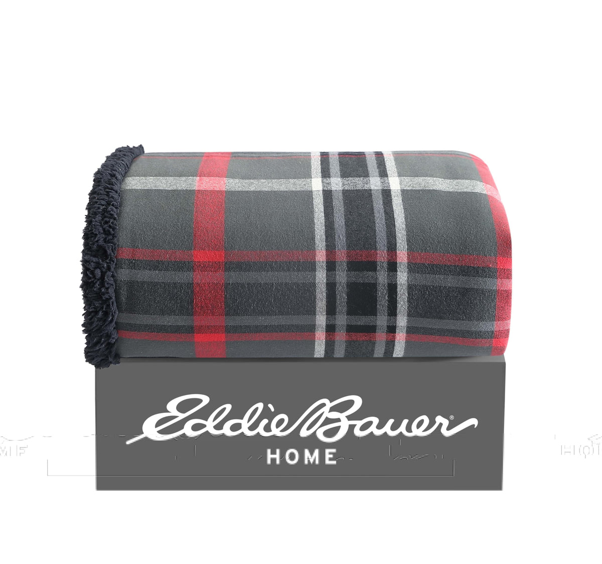 Charcoal Sherpa Fleece Throw