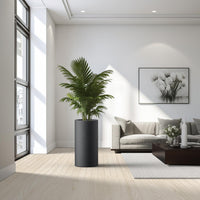 Tall Black Column Planter