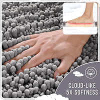 Grey Chenille Bath Rug (Set of 2)