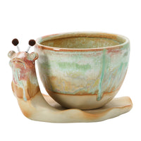 Stoneware Snail Planters (Set of 2)