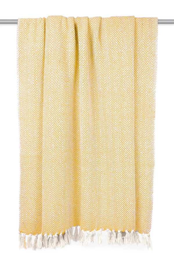 Marigold Chevron Cotton Throw