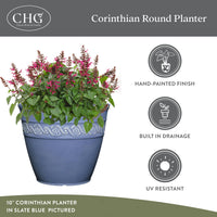 Slate Blue Round Planter (Set of 3)