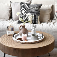 White Beaded Serving Tray