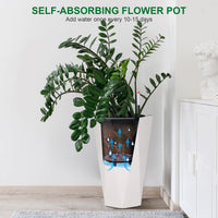 Self-Watering White Planters (Set of 2)