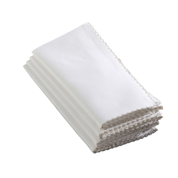 Silver Dinner Napkins (Set of 4)